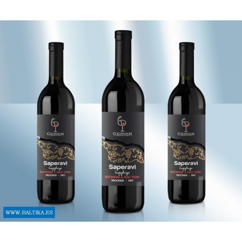 Вино "Саперави", сухое, красное, 12,5%, 750мл